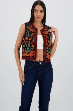 Shasa Embroidered Floral Vest