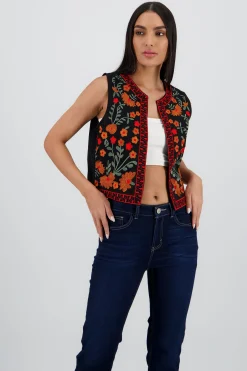 Shasa Embroidered Floral Vest