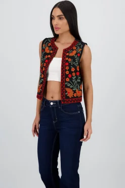 Shasa Embroidered Floral Vest