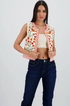 Shasa Embroidered Floral Vest