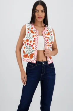 Shasa Embroidered Floral Vest