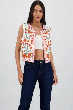 Shasa Embroidered Floral Vest