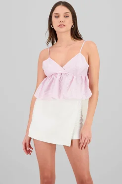 Shasa Embroidered Flowers Striped Top