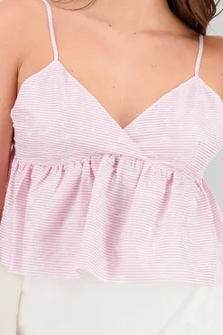 Shasa Embroidered Flowers Striped Top