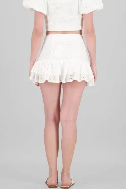 Shasa Embroidered Ruffle Skirt
