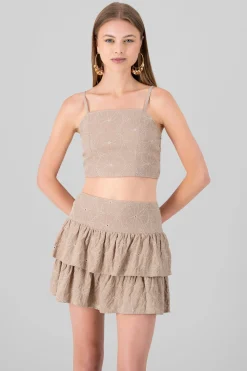 Shasa Embroidered Strappy Top