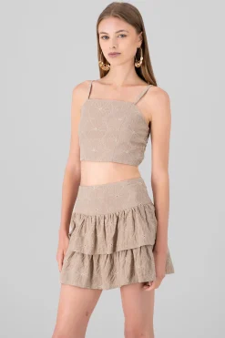 Shasa Embroidered Strappy Top