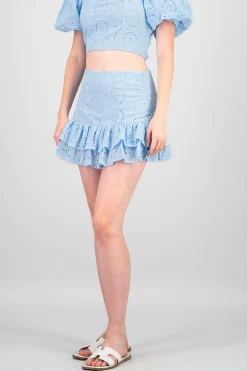 Shasa Embroidered Textured Mini Skirt