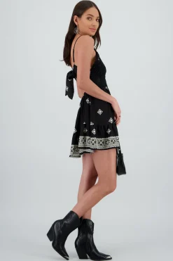 Shasa Embroidery Detail Mini Dress