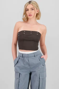 Shasa Eyelet Bandeau Top