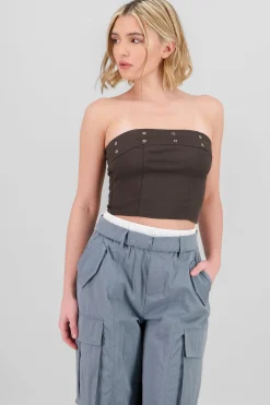 Shasa Eyelet Bandeau Top