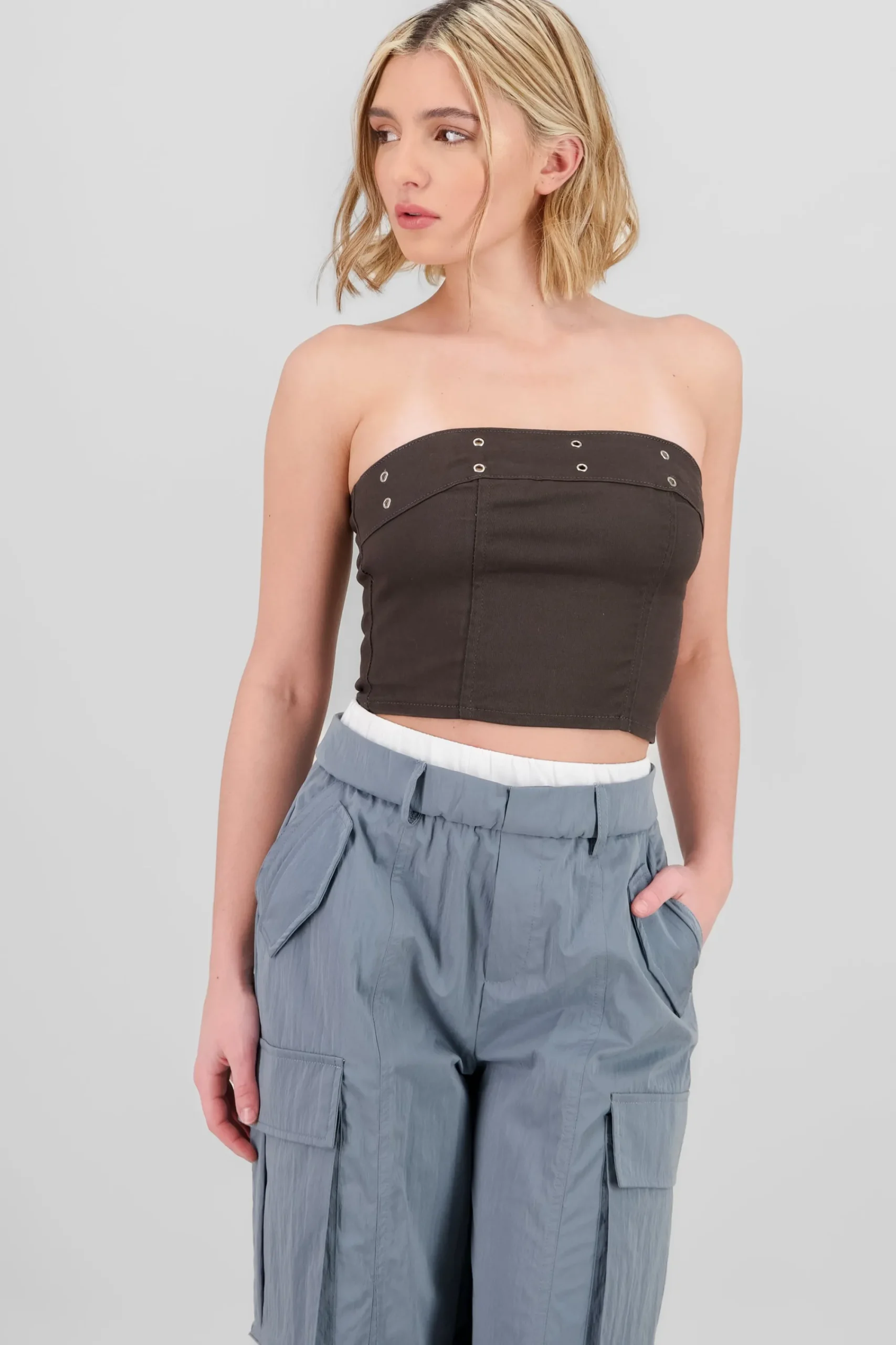 Shasa Eyelet Bandeau Top
