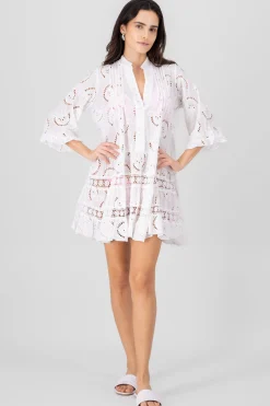 Shasa Eyelet Design Mini Kimono
