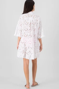 Shasa Eyelet Design Mini Kimono