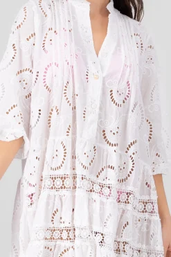 Shasa Eyelet Design Mini Kimono