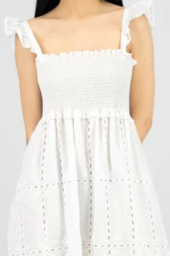 Shasa Eyelet Detail Midi Dress with