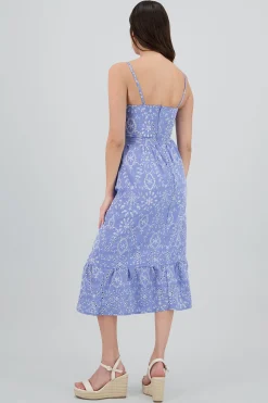 Shasa Eyelet Maxi Dress with Straps