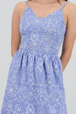 Shasa Eyelet Maxi Dress with Straps
