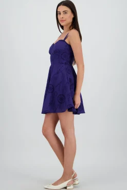 Shasa Eyelet Mini Dress with Straps