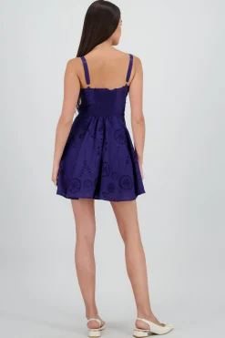 Shasa Eyelet Mini Dress with Straps