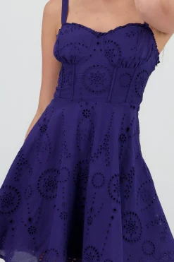 Shasa Eyelet Mini Dress with Straps