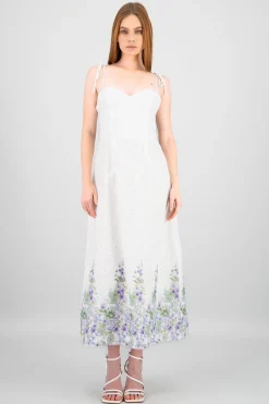 Shasa Eyelet Printed Maxi Dress
