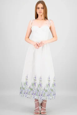 Shasa Eyelet Printed Maxi Dress