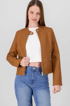 Shasa Faux Leather Biker Jacket
