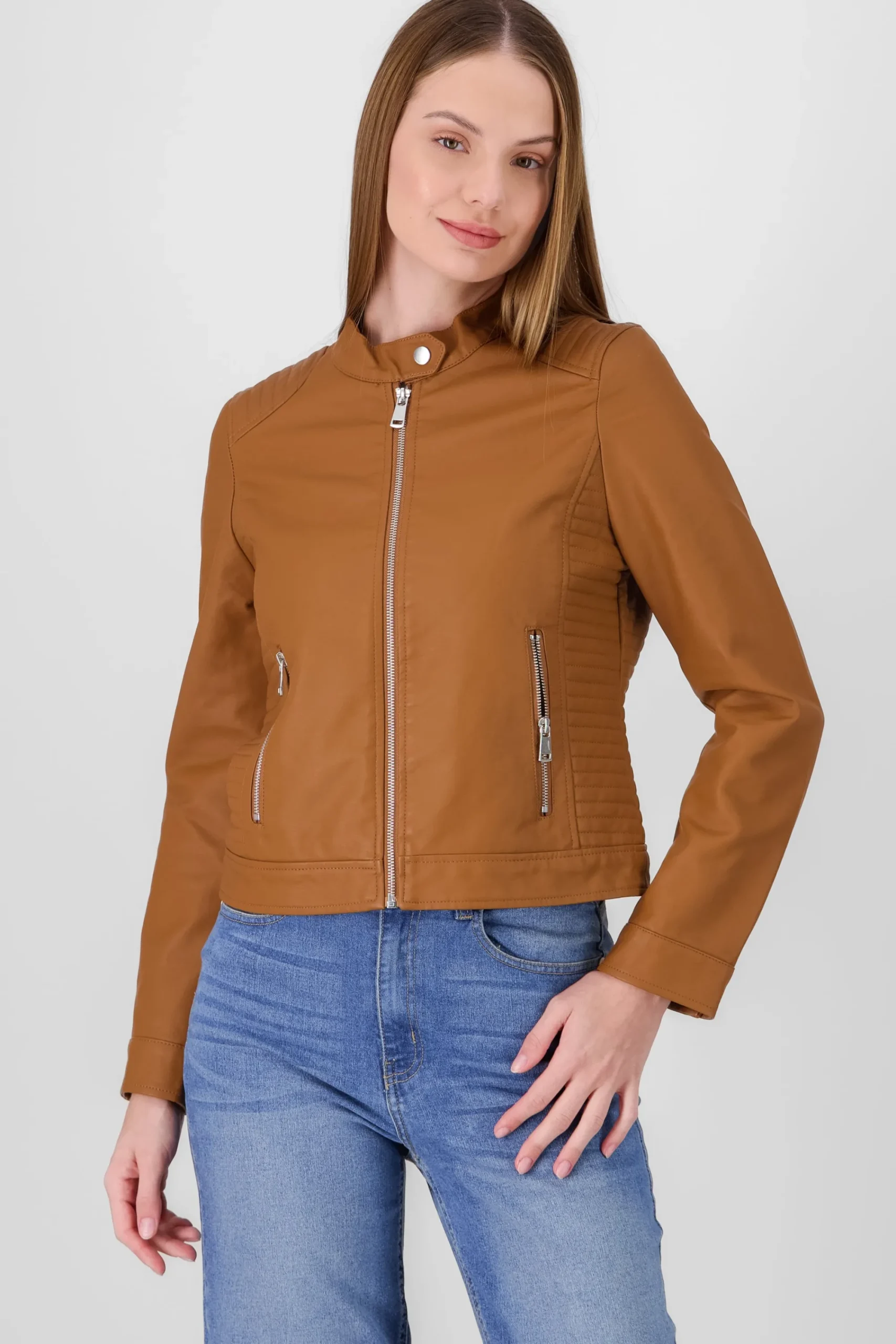 Shasa Faux Leather Biker Jacket