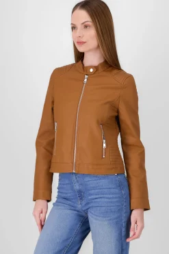 Shasa Faux Leather Biker Jacket