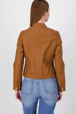 Shasa Faux Leather Biker Jacket
