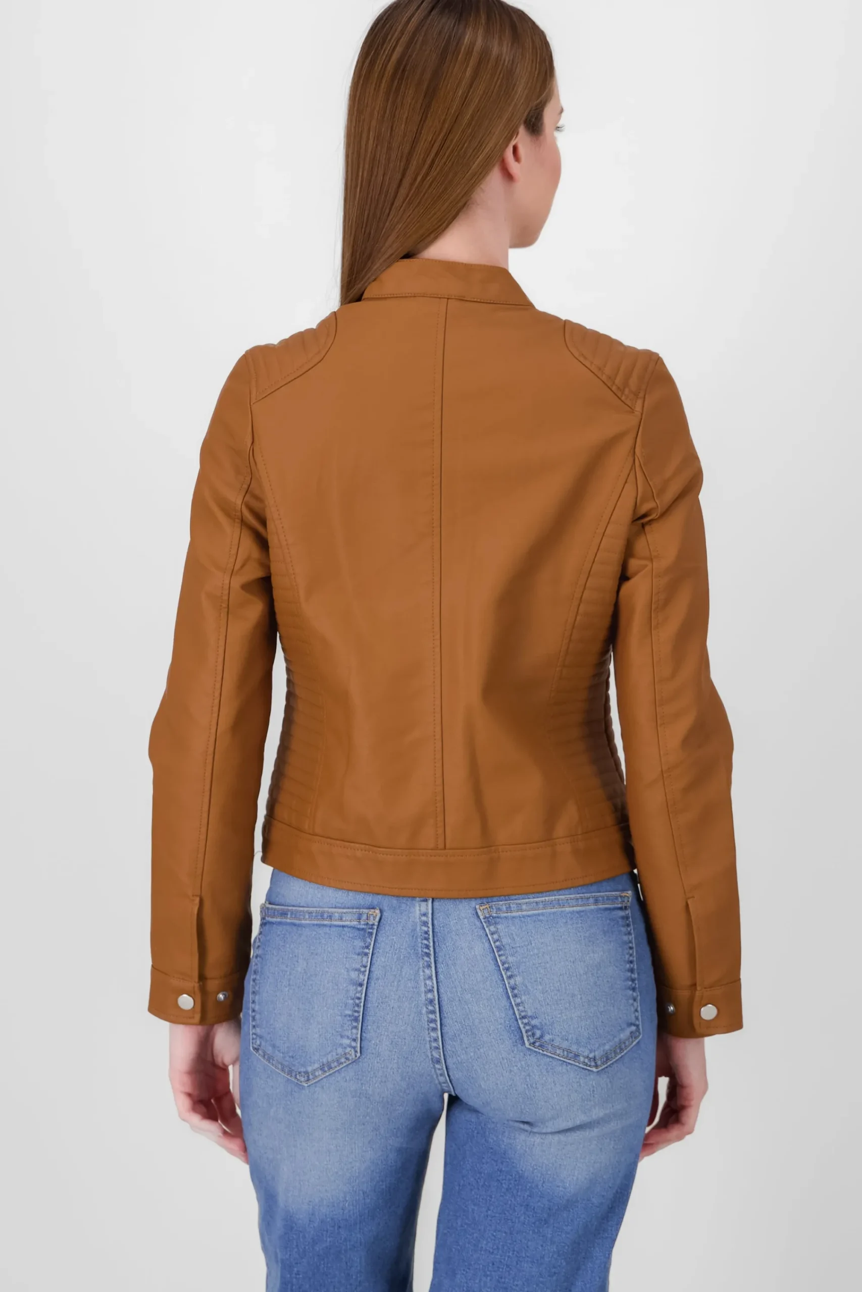 Shasa Faux Leather Biker Jacket