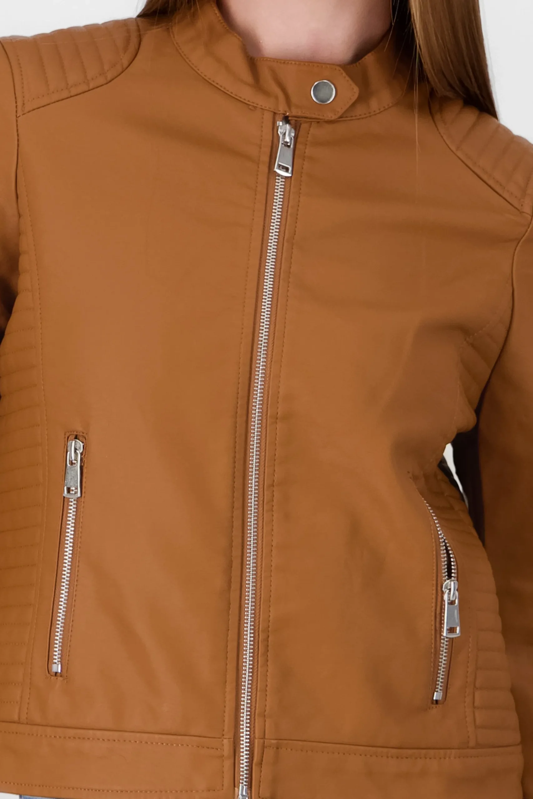 Shasa Faux Leather Biker Jacket