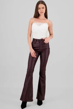 Shasa Faux Leather Bootcut Pants