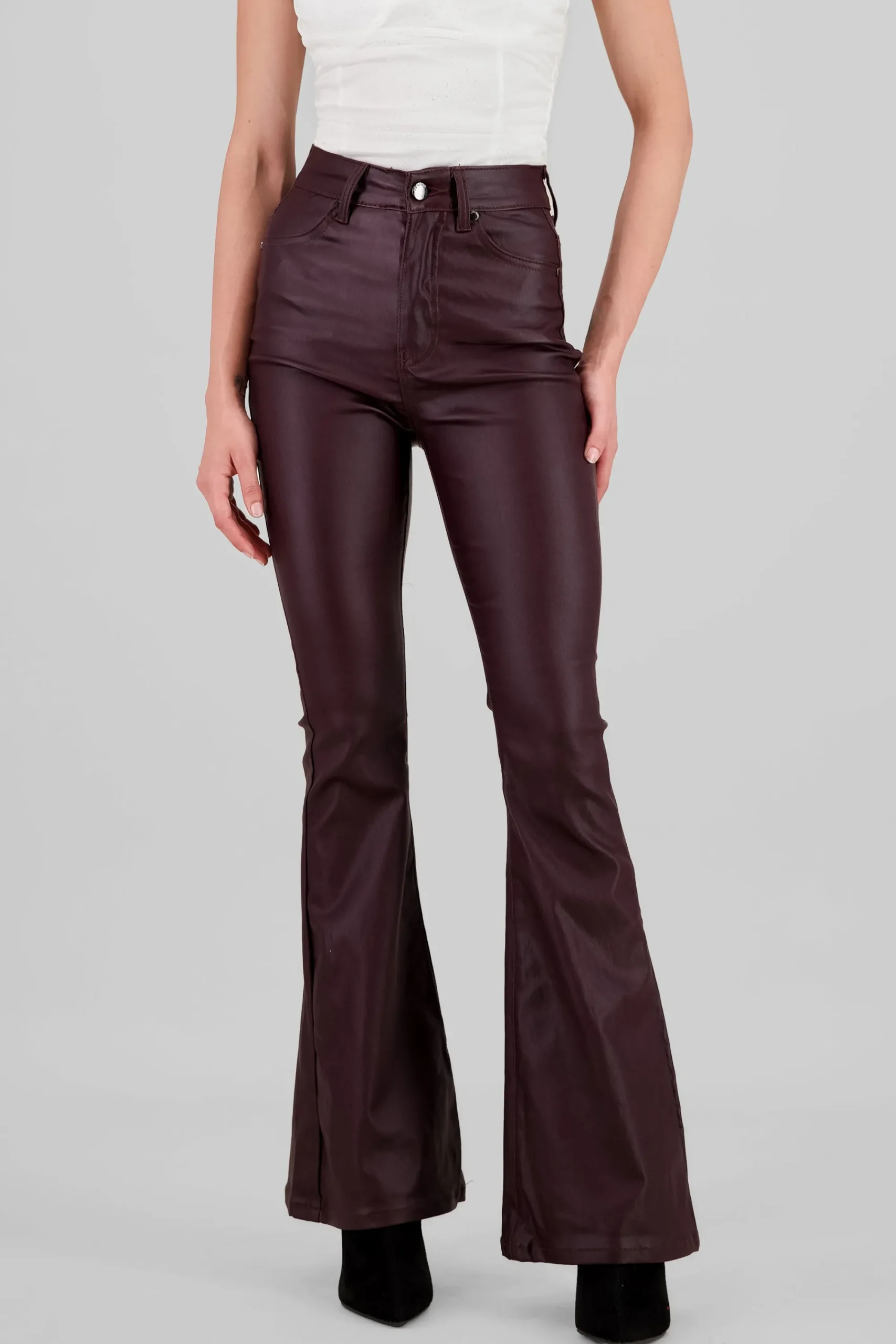 Shasa Faux Leather Bootcut Pants