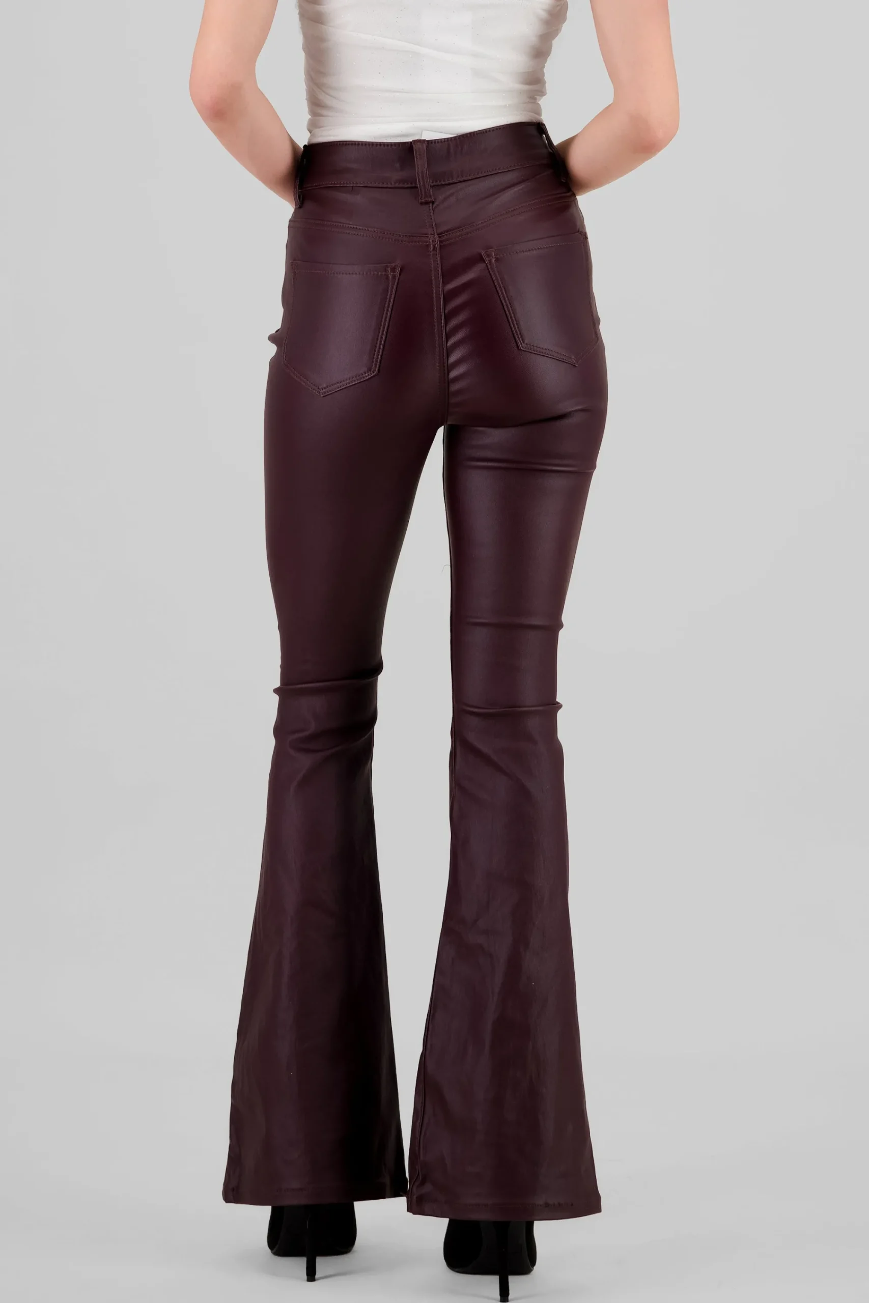 Shasa Faux Leather Bootcut Pants