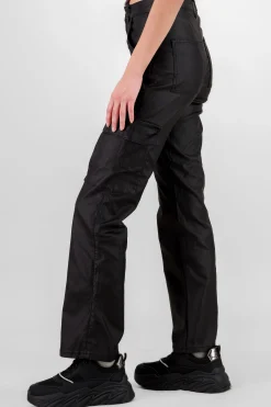 Shasa Faux Leather Cargo Pants