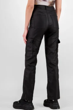 Shasa Faux Leather Cargo Pants