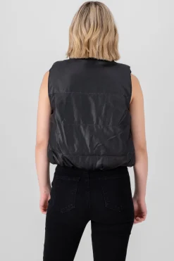 Shasa Faux Leather Cropped Vest