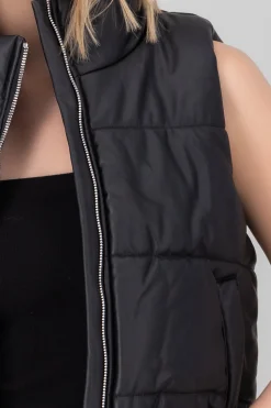 Shasa Faux Leather Cropped Vest