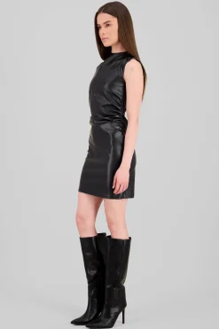 Shasa Faux Leather Mini Dress
