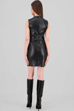 Shasa Faux Leather Mini Dress