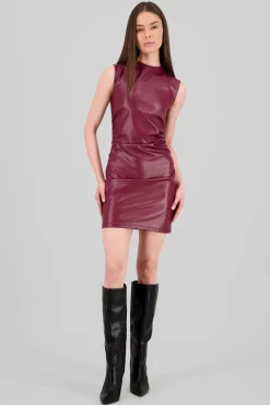 Shasa Faux Leather Mini Dress