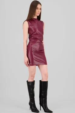 Shasa Faux Leather Mini Dress