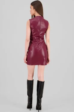 Shasa Faux Leather Mini Dress