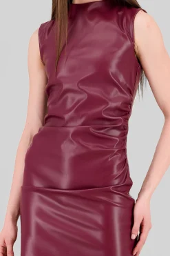 Shasa Faux Leather Mini Dress