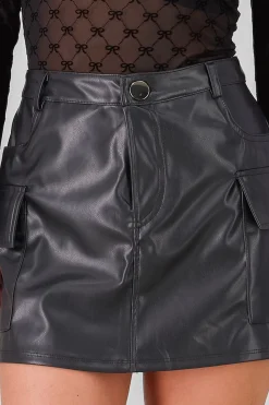 Shasa Faux Leather Mini Skirt