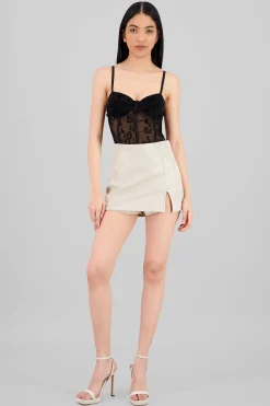Shasa Faux Leather Mini Skort