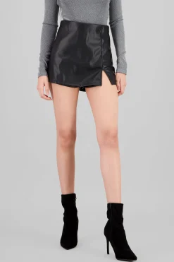 Shasa Faux Leather Mini Skort