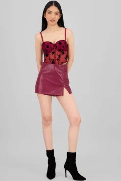 Shasa Faux Leather Mini Skort